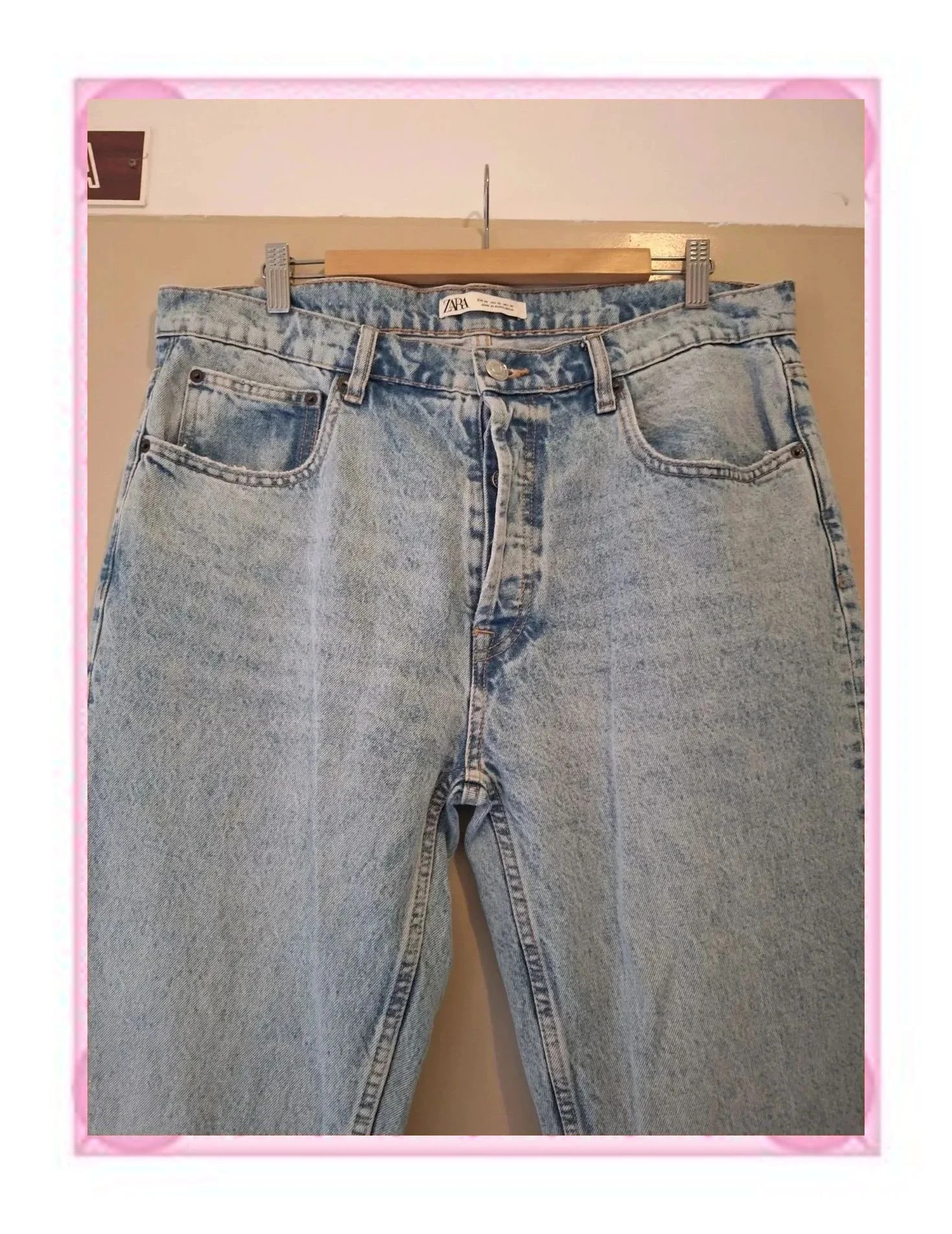 Vaqueros Zara Relaxed/Straight Fit - Azul Claro Lavado – Zara – taille XXXL / 46 / 18 5