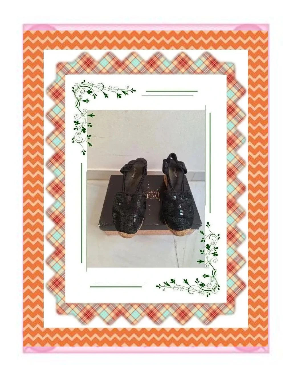 Alpargatas de cuña negras con lentejuelas – taille 38 2