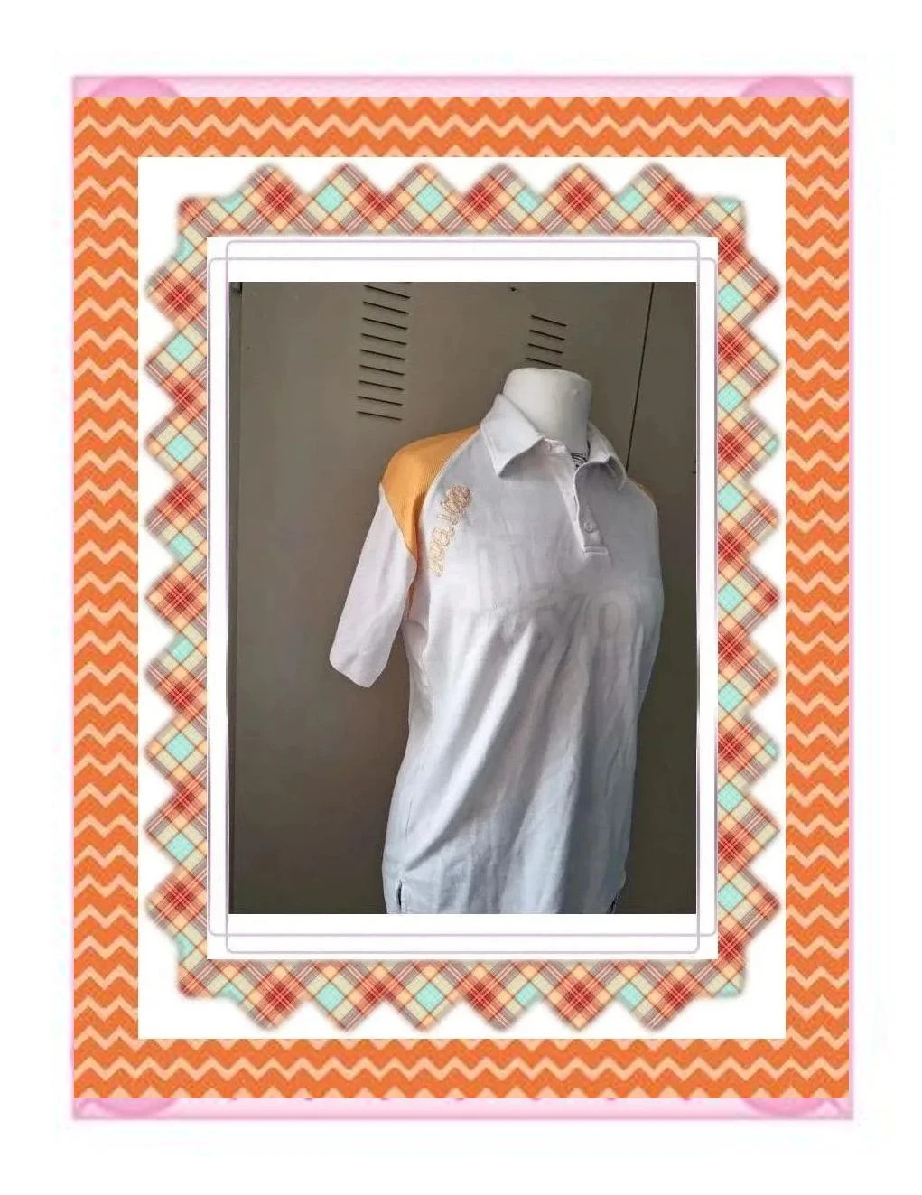 Polo Vintage Padel Lobb - Talla M - Blanco y Naranja – Padel Lobb – taille M 2