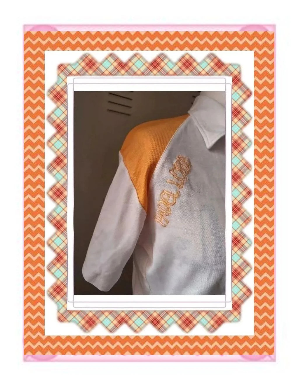Polo Vintage Padel Lobb - Talla M - Blanco y Naranja – Padel Lobb – taille M 3