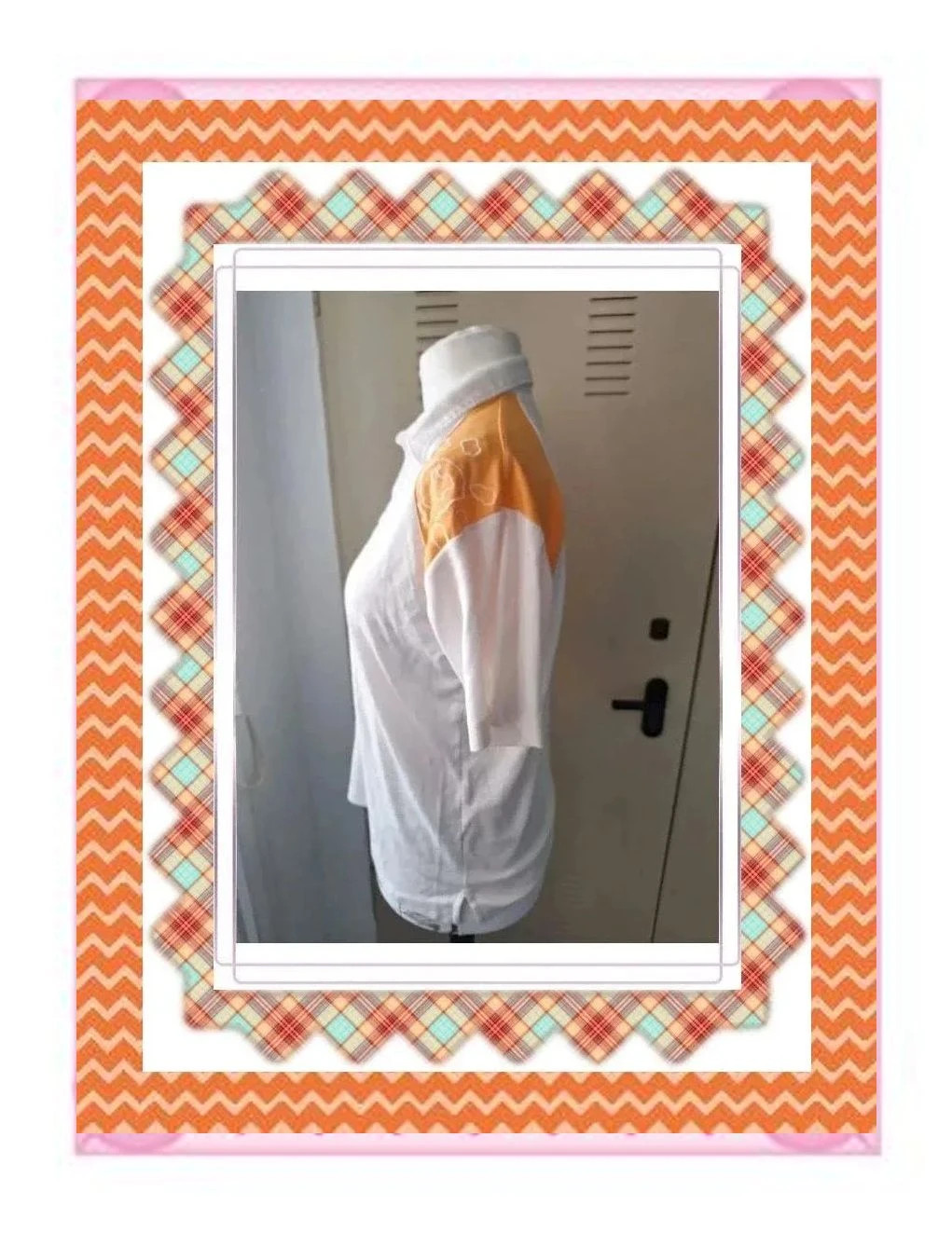 Polo Vintage Padel Lobb - Talla M - Blanco y Naranja – Padel Lobb – taille M 4
