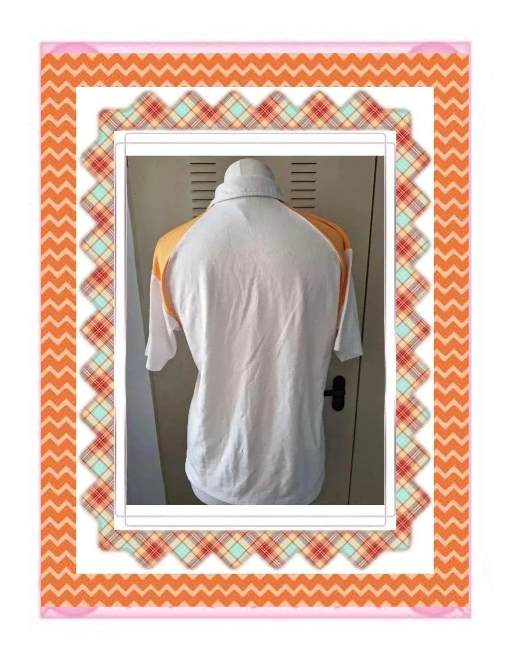 Polo Vintage Padel Lobb - Talla M - Blanco y Naranja – Padel Lobb – taille M 5