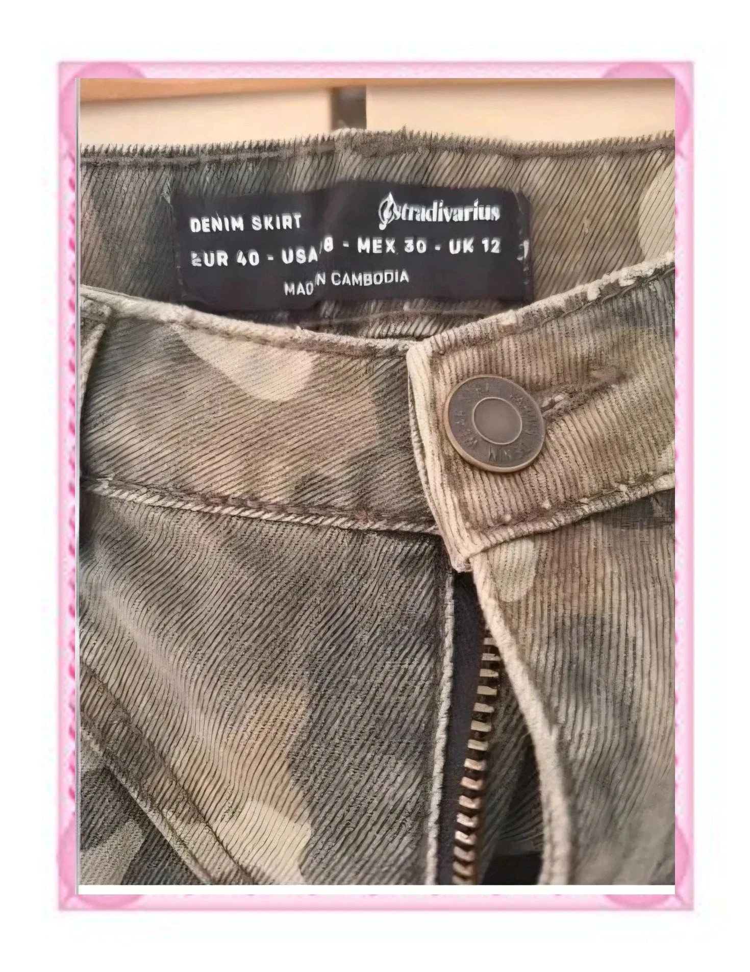 Falda Vaquera Camuflaje Stradivarius – Stradivarius – taille L / 40 / 12 4