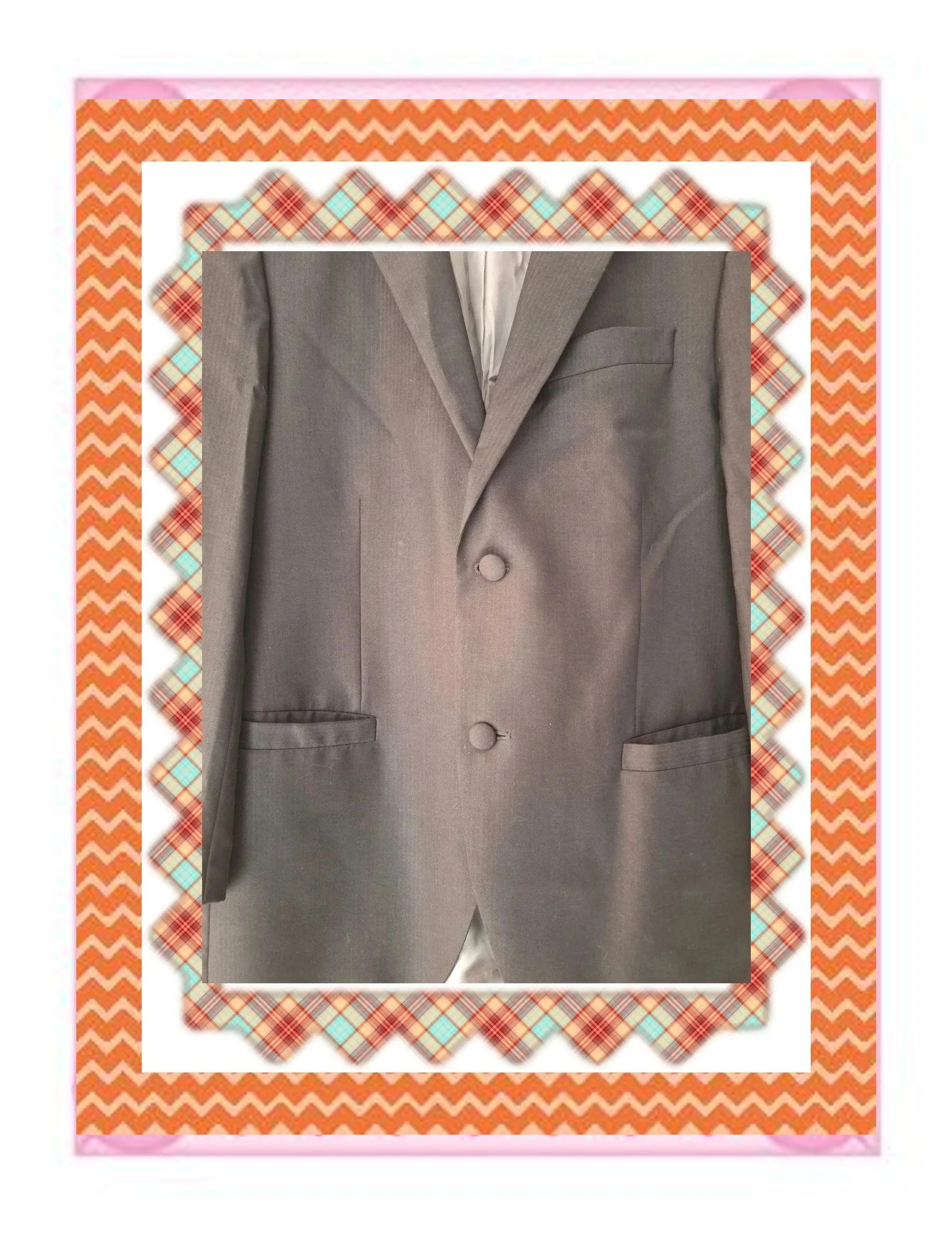Americana de lana Caramelo - Gris Marengo – Caramelo – taille 50 2