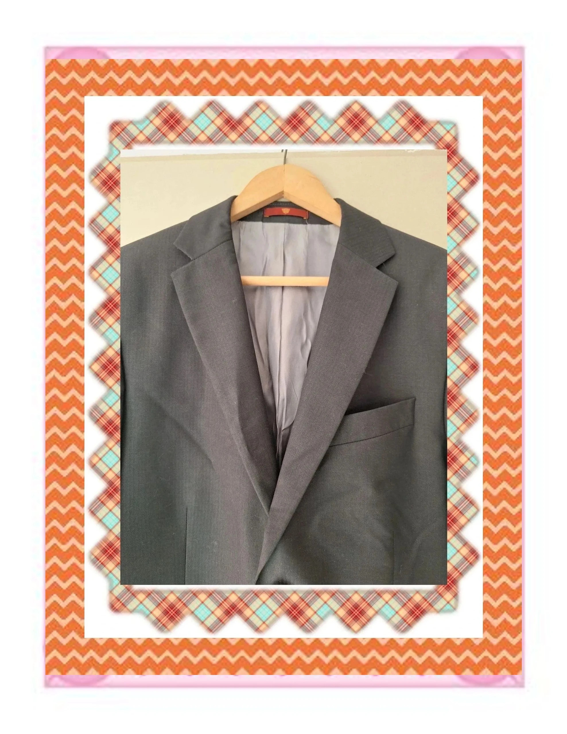 Americana de lana Caramelo - Gris Marengo – Caramelo – taille 50 3