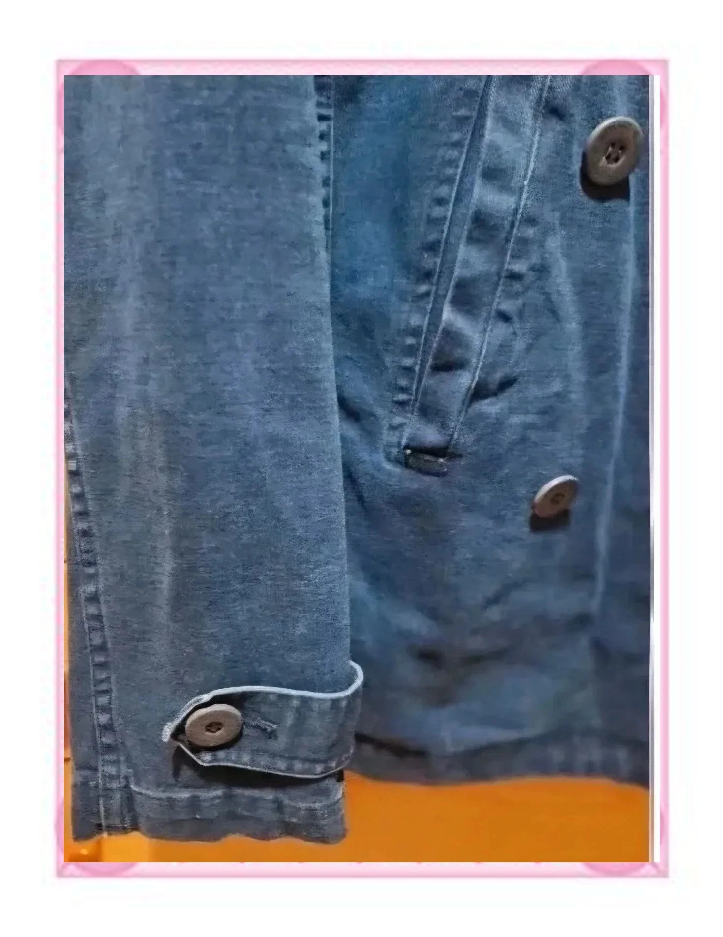 Chaquetón / Peacoat Vaquero Tipo Marinero – Azul Intenso – taille M / 38 / 10 3