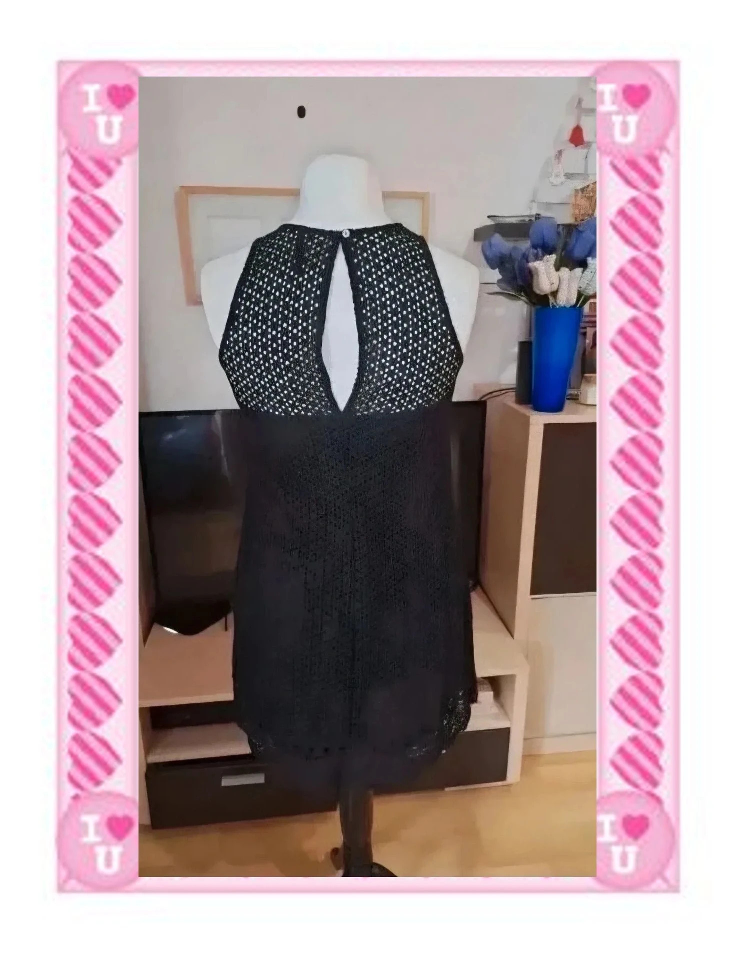 Vestido Corto Negro de Ganchillo Calado Stradivarius – Stradivarius – taille Taille unique 3