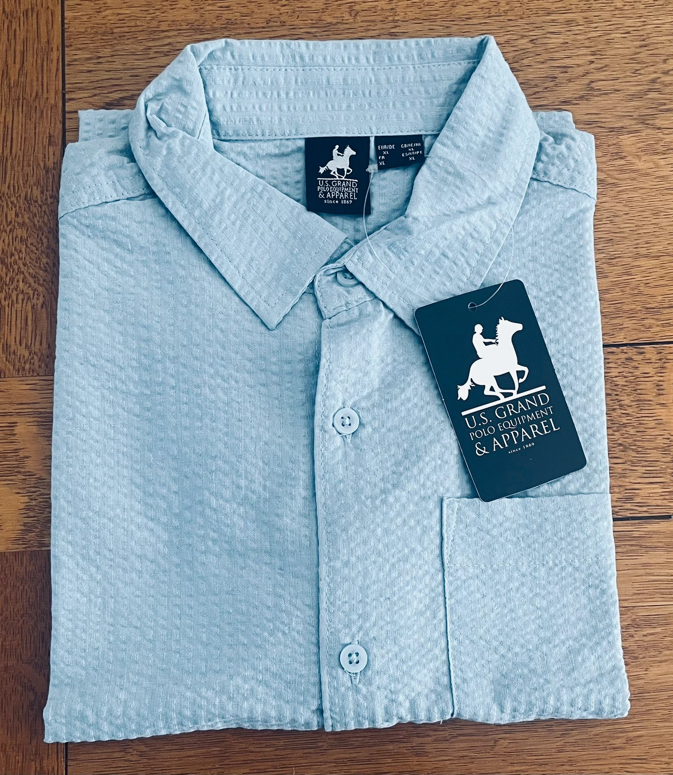 Chemise U.S. Grand Polo bleu ciel – Taille M – Neuve