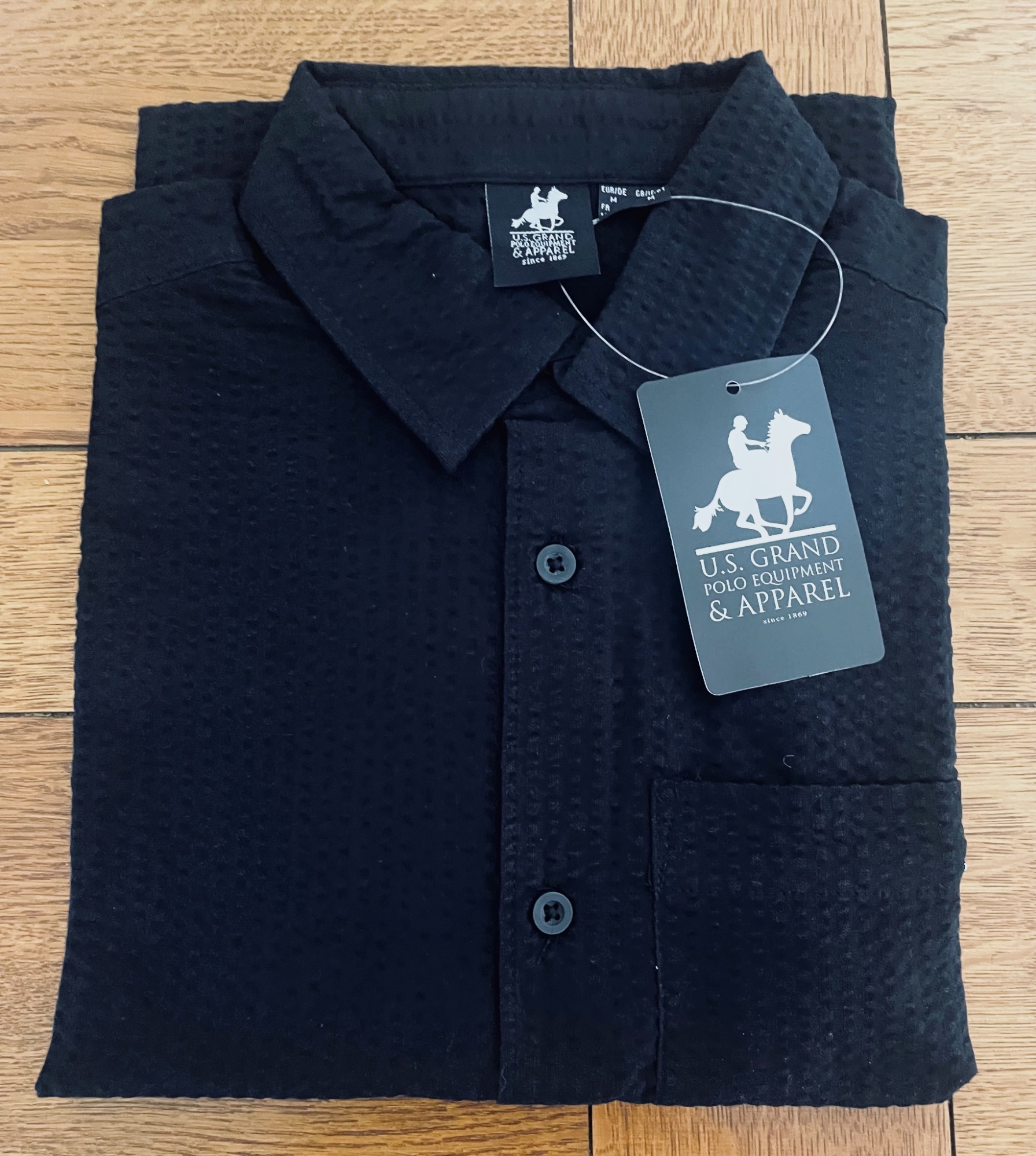 Chemise manches courtes noire U.S. Grand Polo