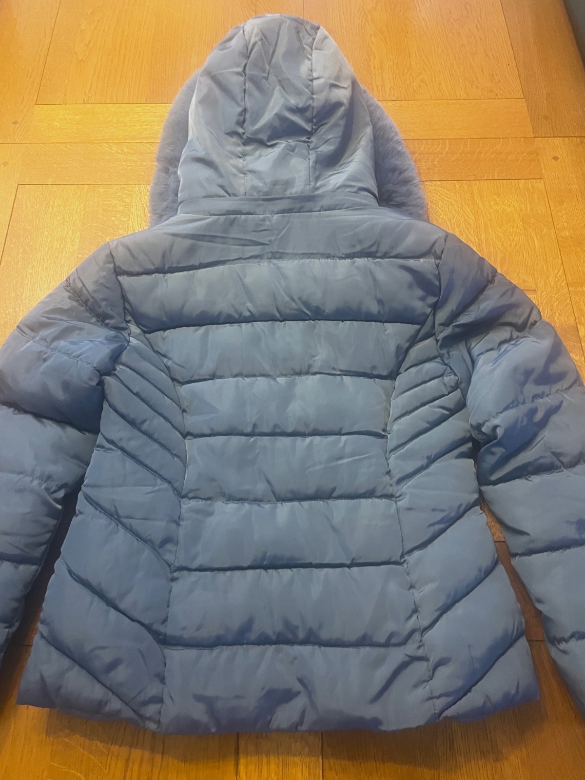 Doudoune matelassée bleue avec capuche fourrure – Sans marque – taille 14 ans 2