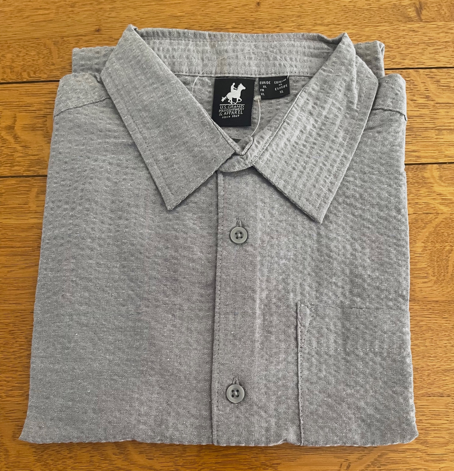 Chemises gris U.S. Grand Polo Equipment pour homme