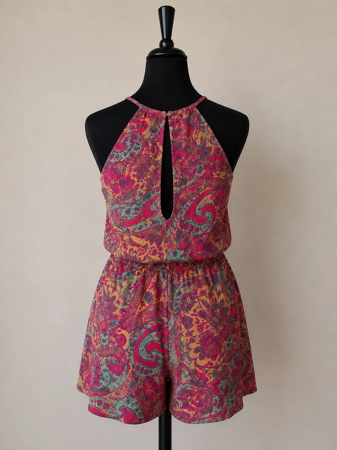 Combishort femme bohème imprimé cachemire rose – Taille XL – velina – taille XL / 42 / 14 2