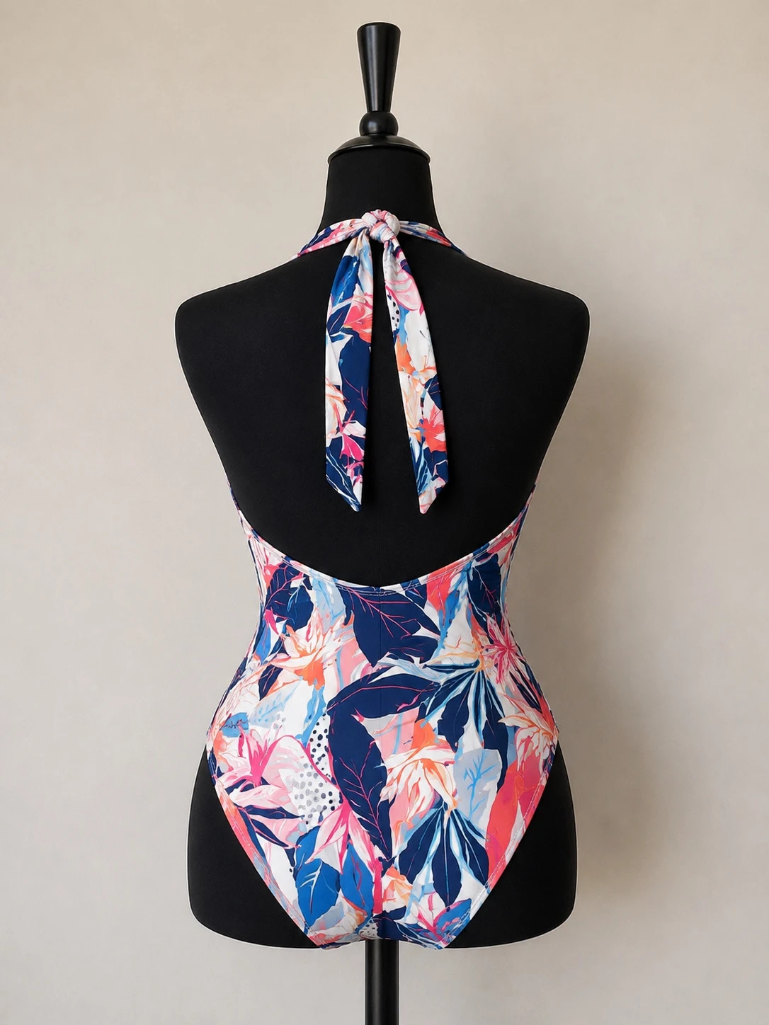 Maillot de bain 1 pièce tropical fleuri – Dos nu – Taille XL – velina – taille XL / 42 / 14 2