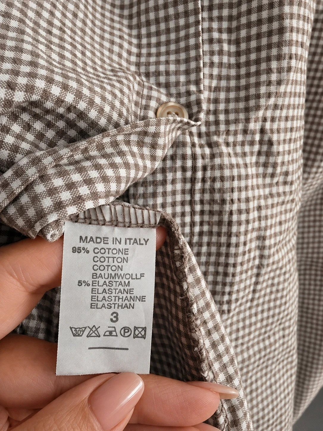 Chemise vichy/Camisa de cuadros vichy – M-Made in Italy – taille M / 38 / 10 5
