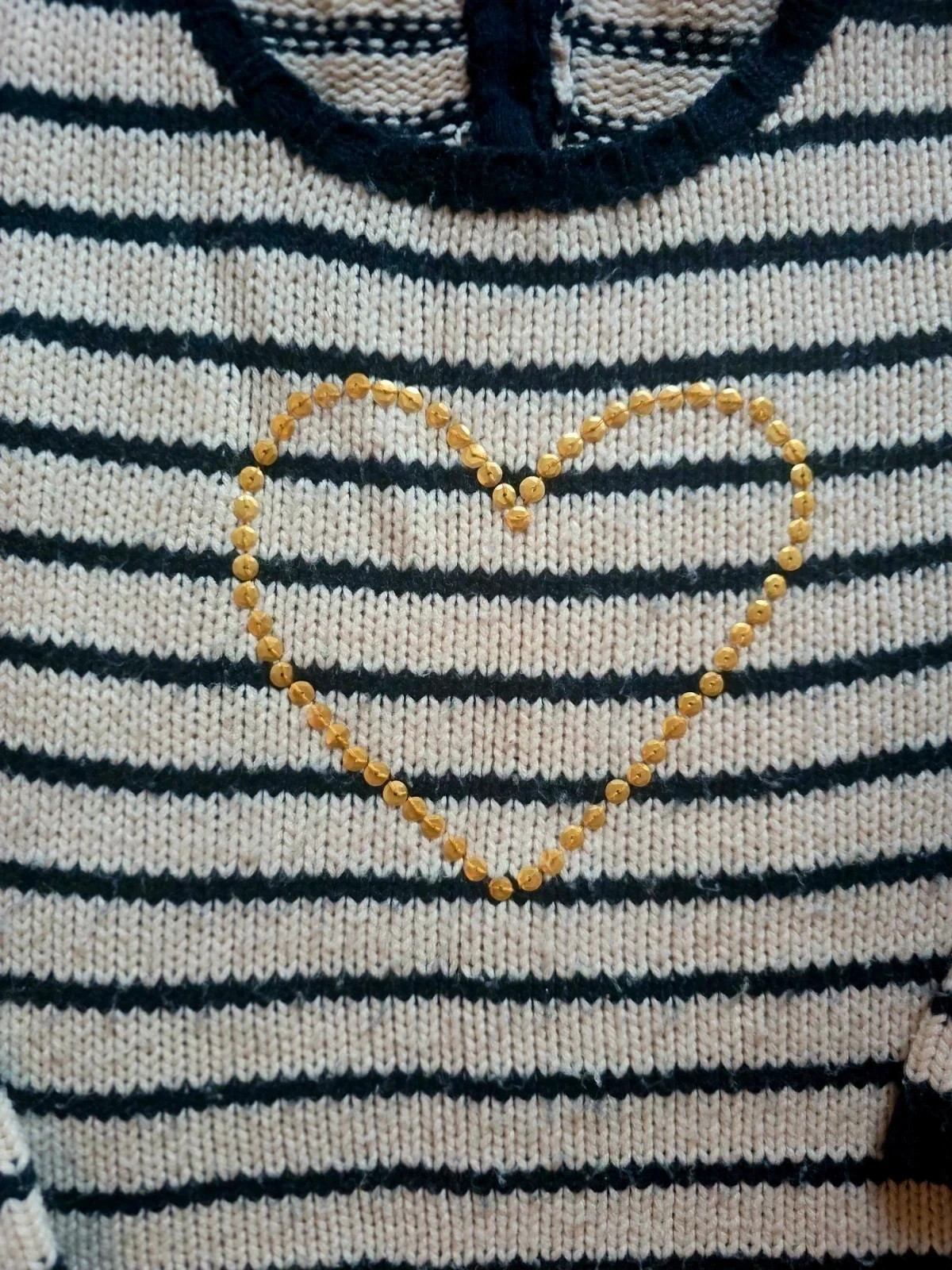 Jersey marinero azul y blanco Sfera con corazón lentejuelas 10 años – Sfera – taille 10 ans / 140 cm 3
