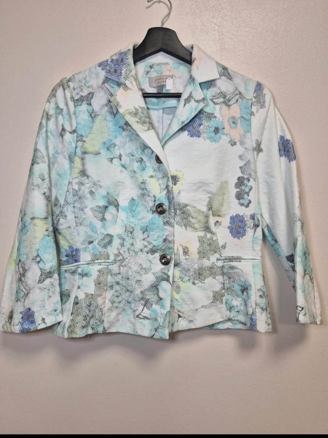 Veste blazer imprimé floral tons bleus – L'Avenir de Louise – taille L 2