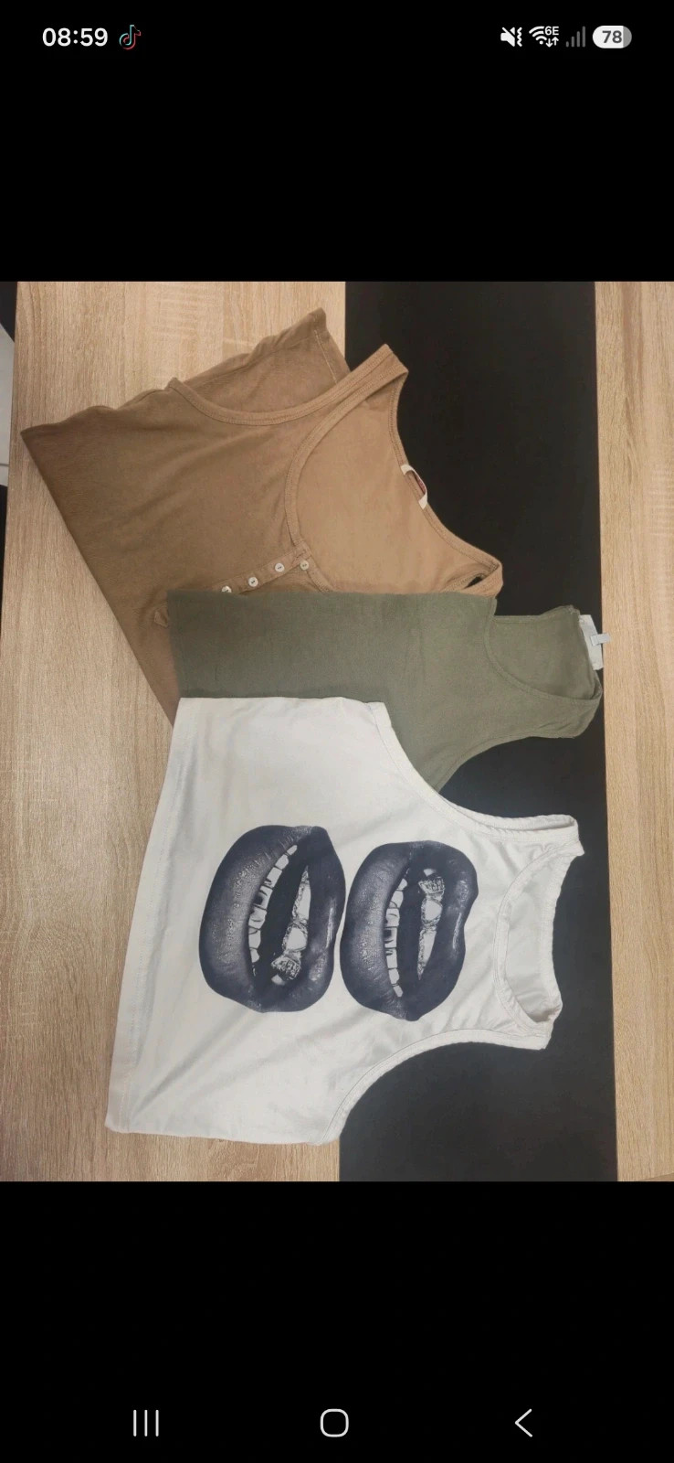 Lot 3 debardeurs crop tops taille M 38 camel kaki blanc
