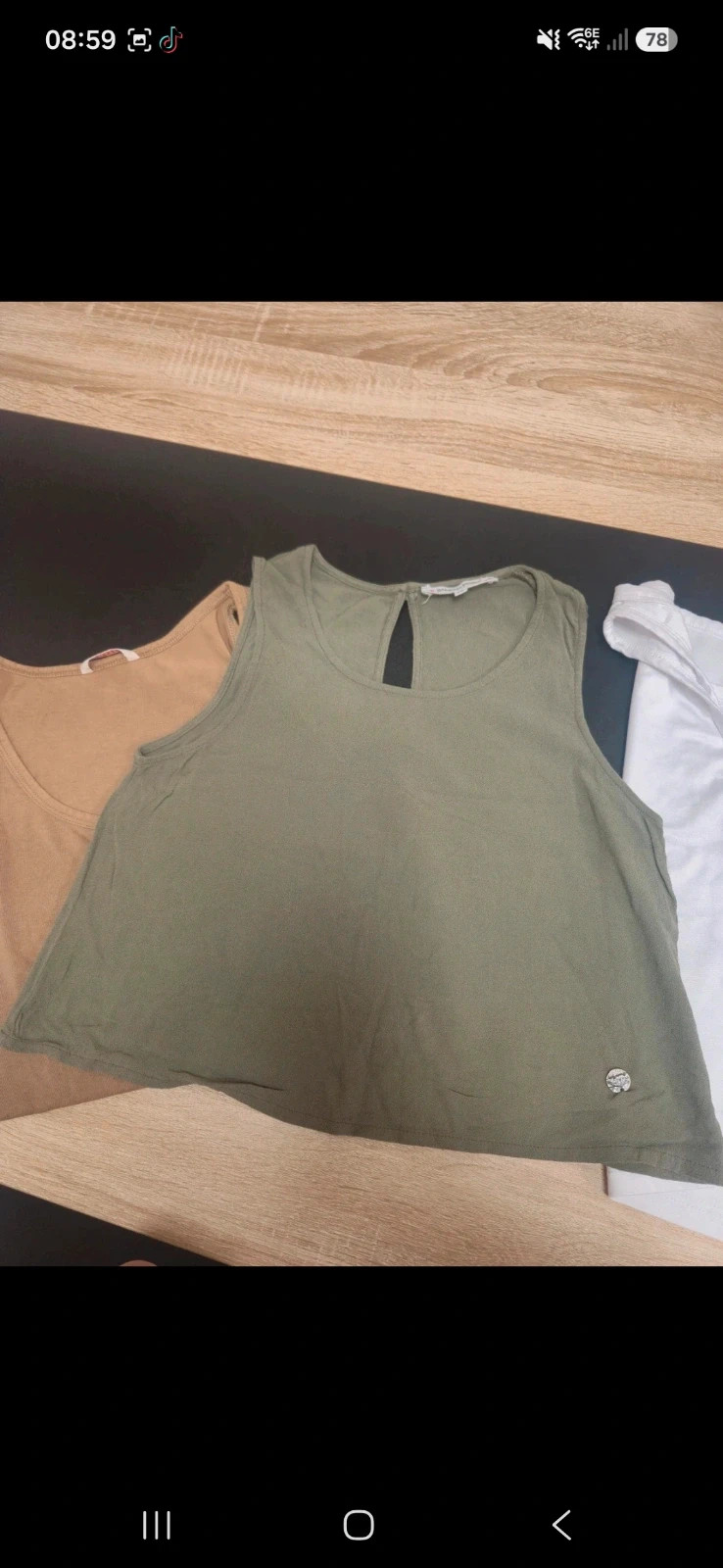 Lot 3 debardeurs crop tops taille M 38 camel kaki blanc – Diverse – taille M / 38 / 10 2