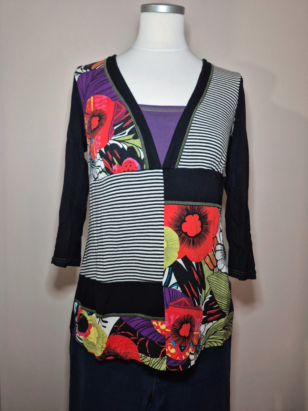 Haut imprime florale et rayures heine – heine – taille L / 40 / 12