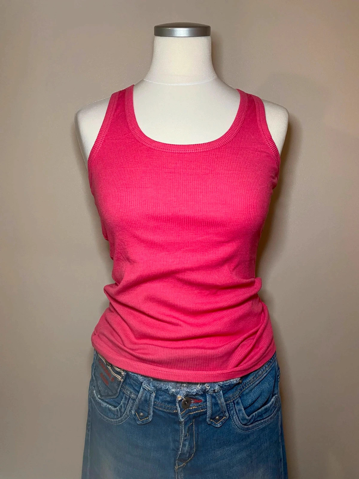 Debardeur rose fuchsia a dos en dentelle S – Tendance – taille S / 36 / 8