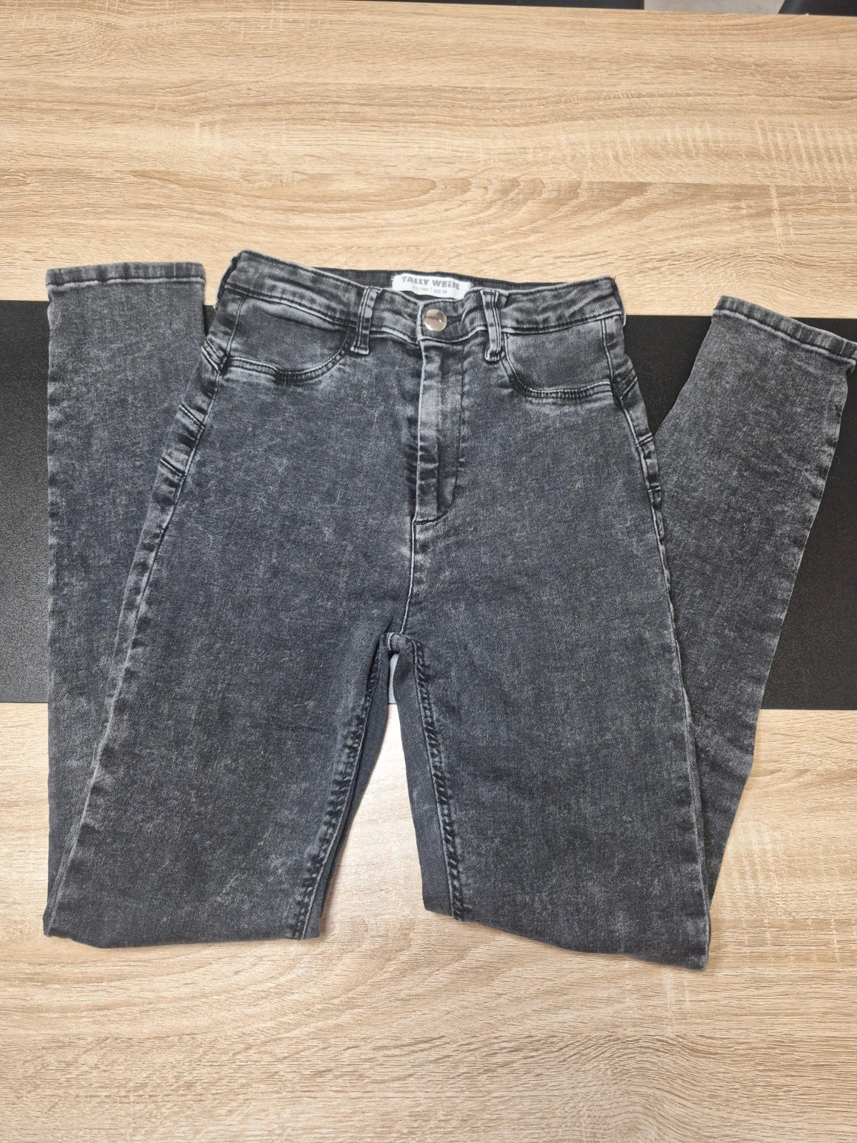 Jean skinny taille haute Tally Weijl gris delave taille 38