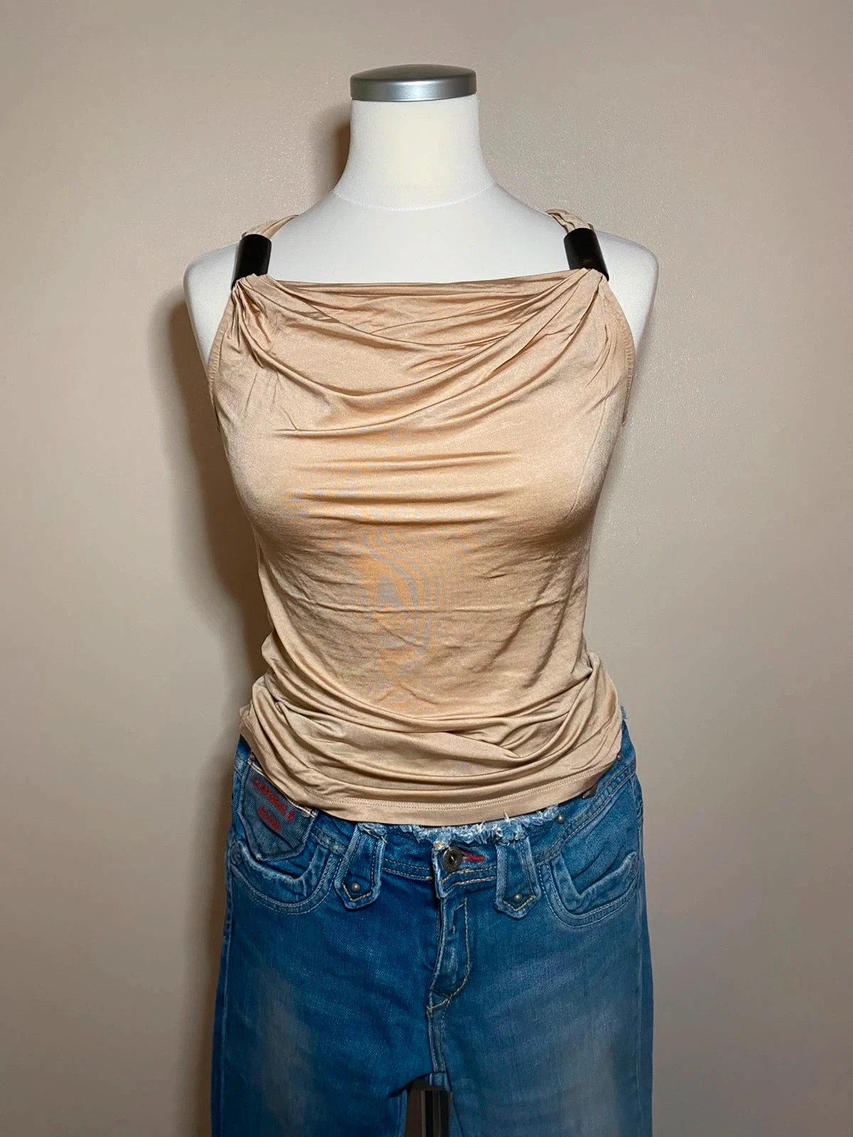 Top fluide satine beige camaieu col benitier taille s – Camaïeu – taille S / 36 / 8 2