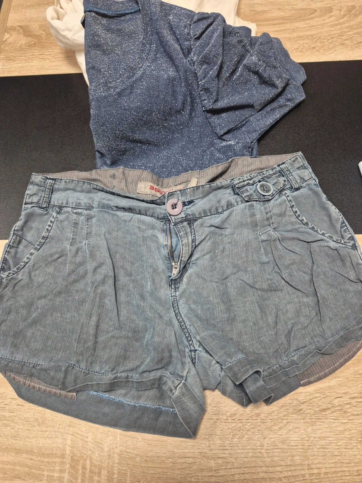 Lot femme robe blanche top bleu paillete short jean T38 M – Diverse – taille M / 38 / 10 2