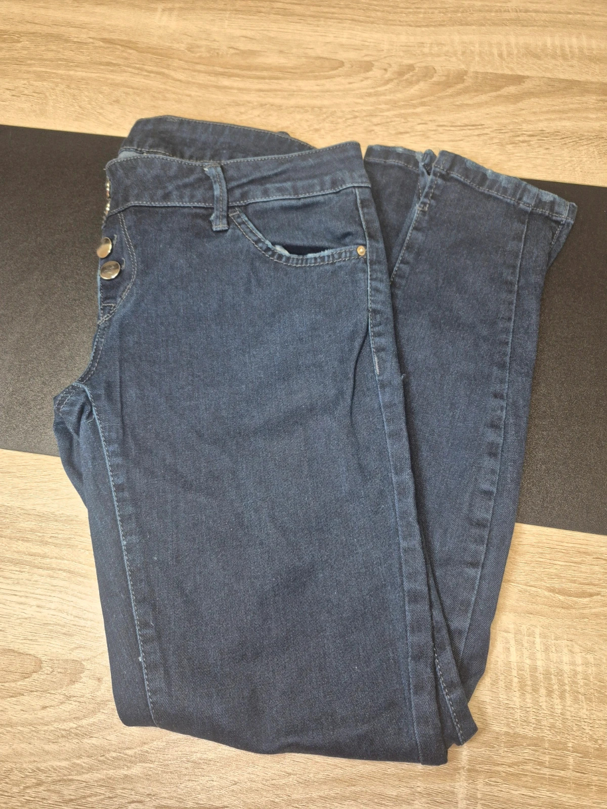 Jean Rinascimento slim bleu brut fermeture a boutons taille basse – Rinascimento – taille S / 36 / 8 4