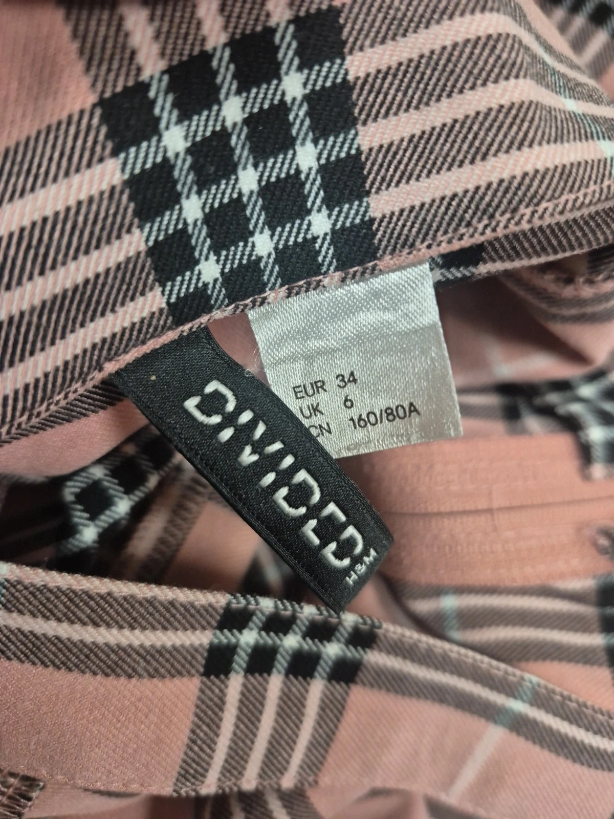 Robe rose poudré à carreaux H&M - taille 34 (XS) - état impeccable – Divided – taille XS / 34 / 6 4