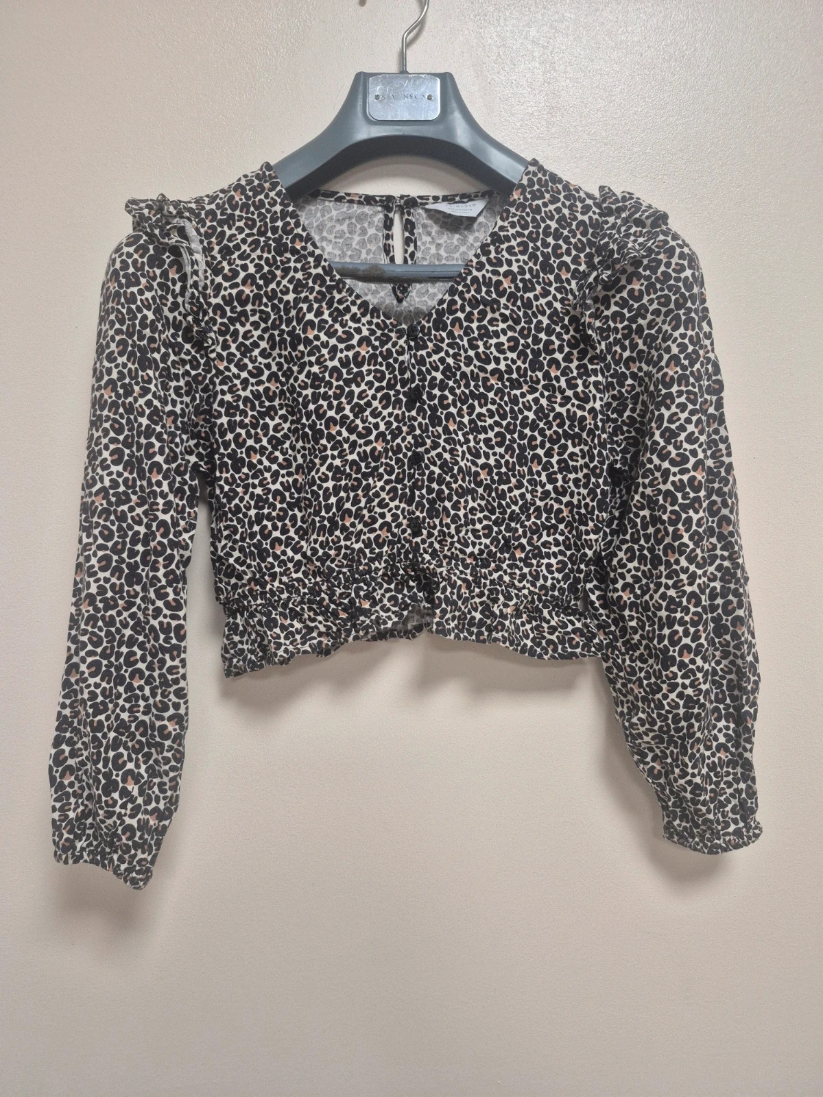 Haut crop top 11 12 ans fille leopard