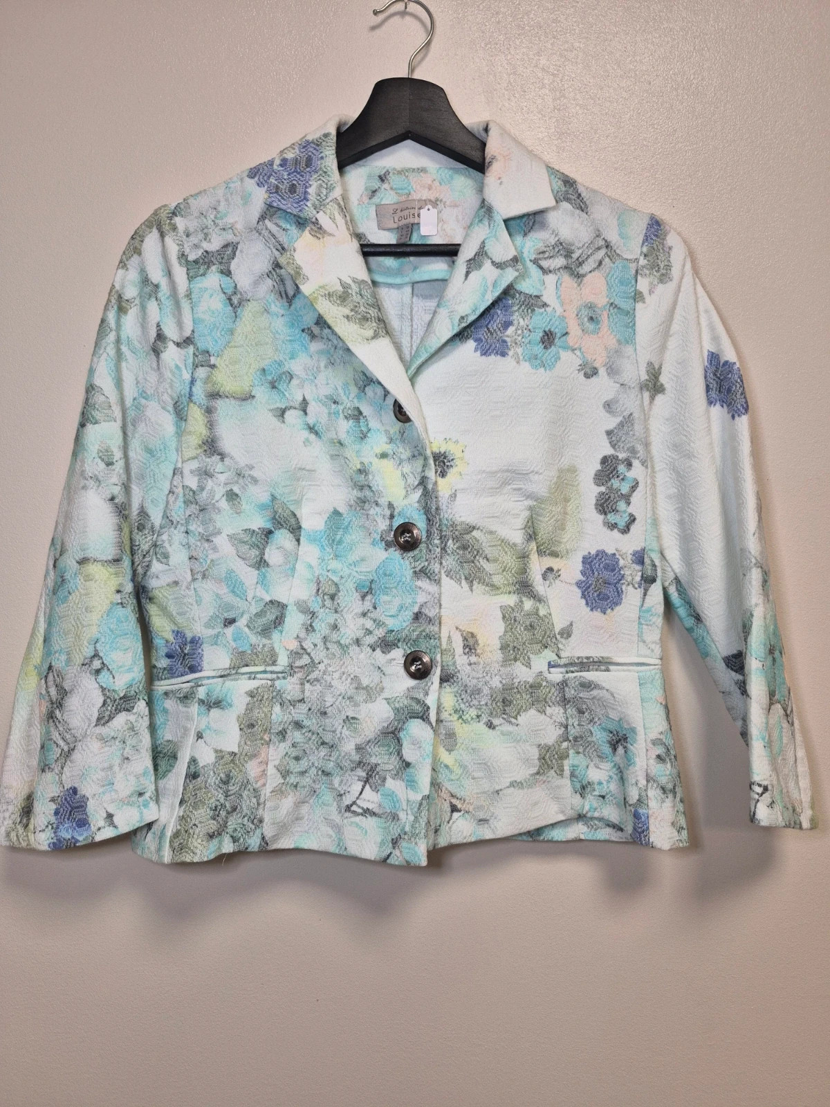 Veste blazer L Histoire de Louise imprime floral bleu vert taille 40 – l'histoire de louise – taille L / 40 / 12