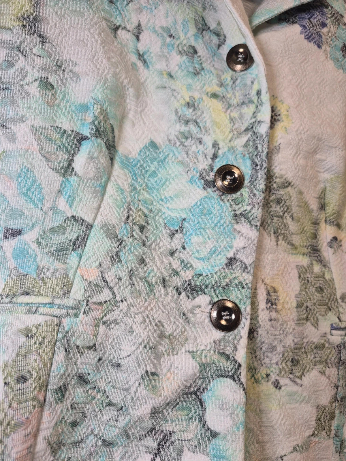 Veste blazer L Histoire de Louise imprime floral bleu vert taille 40 – l'histoire de louise – taille L / 40 / 12 5