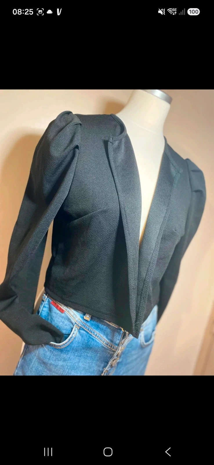 Veste courte noire ouverte manches bouffantes Emery Rose taille XL – Emery Rose – taille XL / 42 / 14 2