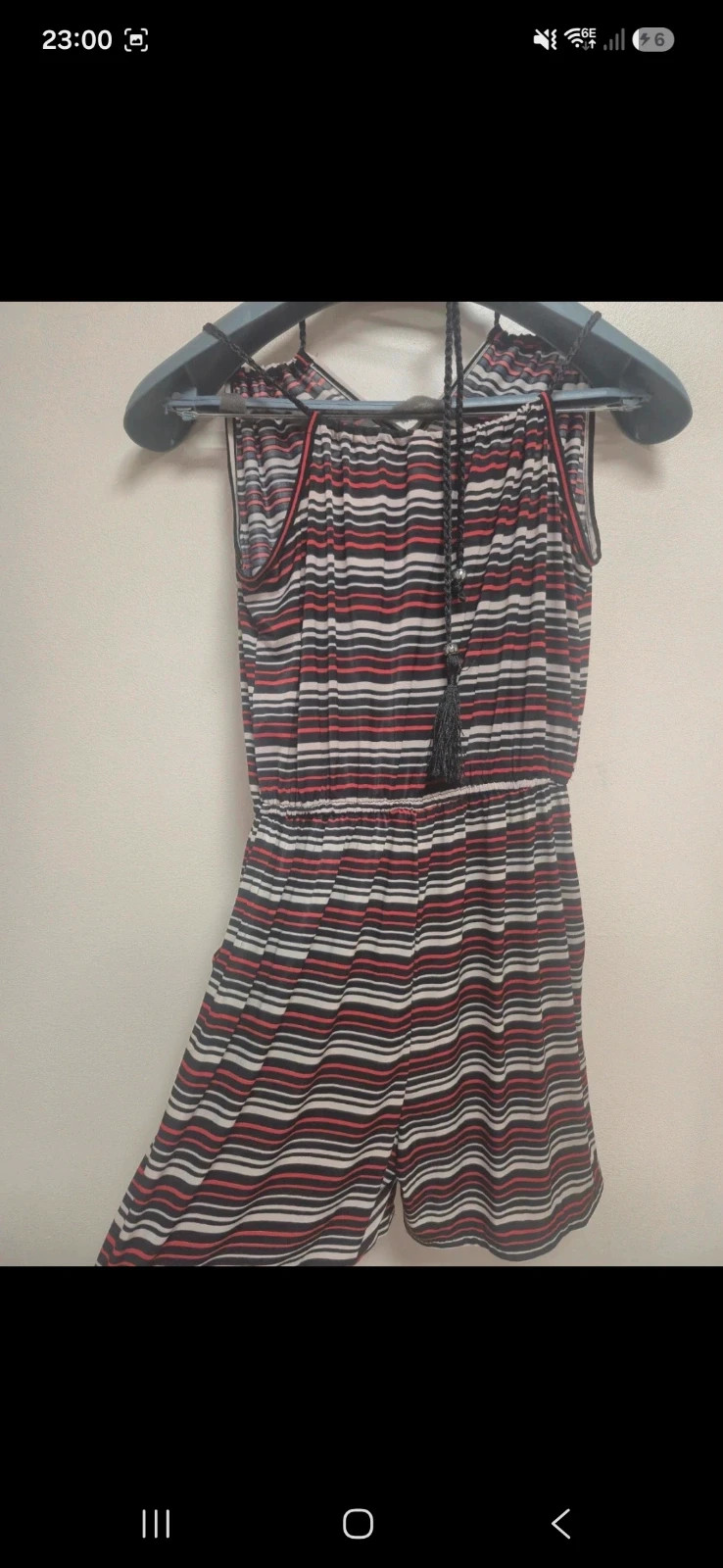 Combishort noir rouge et blanc rayé taille L – Tendance – taille L / 40 / 12 3