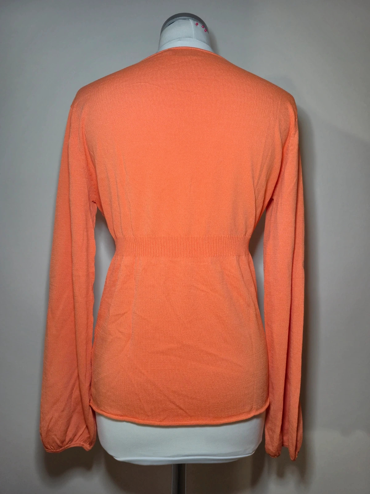 Pull fin col V manches longues orange saumon taille 3 dentelle ajouree – folia – taille L / 40 / 12 4