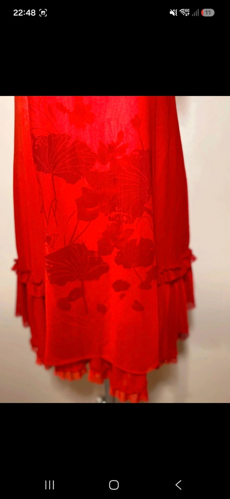 Robe rouge fluide bretelles fines fleurs – Tendance – taille S / 36 / 8 2