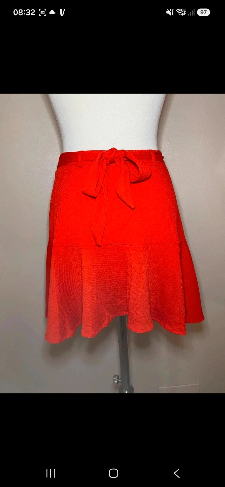 Jupe évasée rouge ceinture nouée Terranova taille S – Terranova – taille S / 36 / 8 3