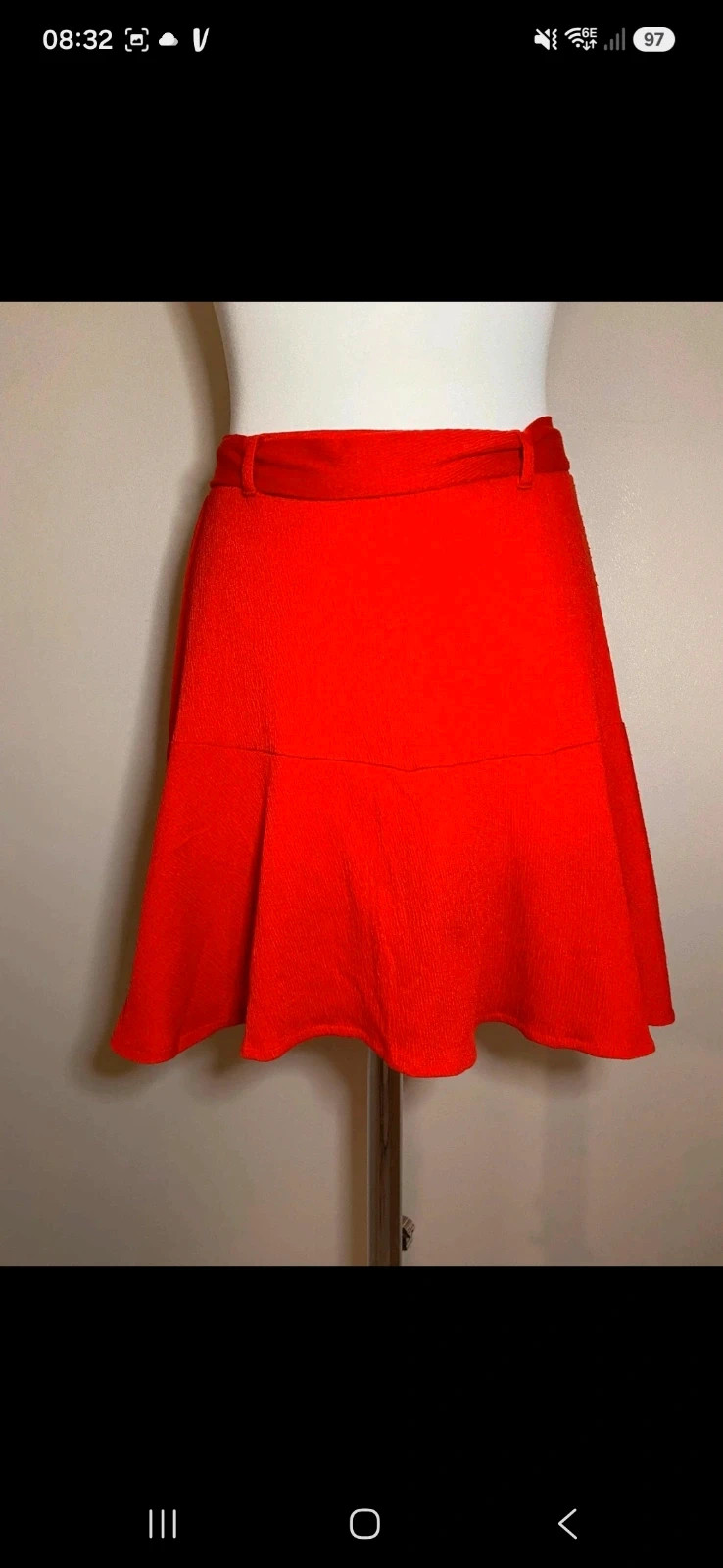 Jupe évasée rouge ceinture nouée Terranova taille S – Terranova – taille S / 36 / 8 2