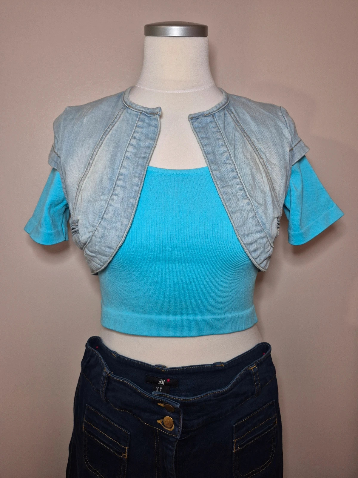 Veste en jean Stradivarius bolero courte taille S