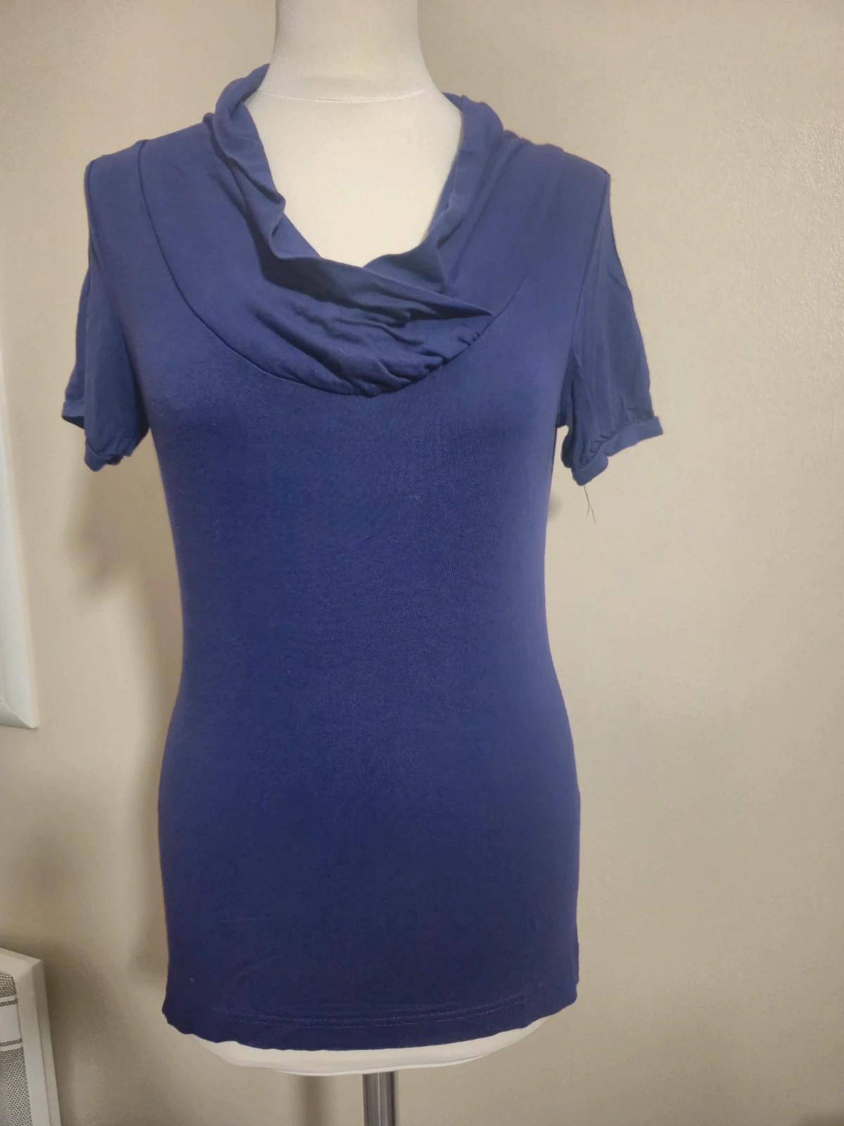 Tshirt violet H&M col drapé cache coeur manches courtes taille S – H&M – taille S / 36 / 8 2