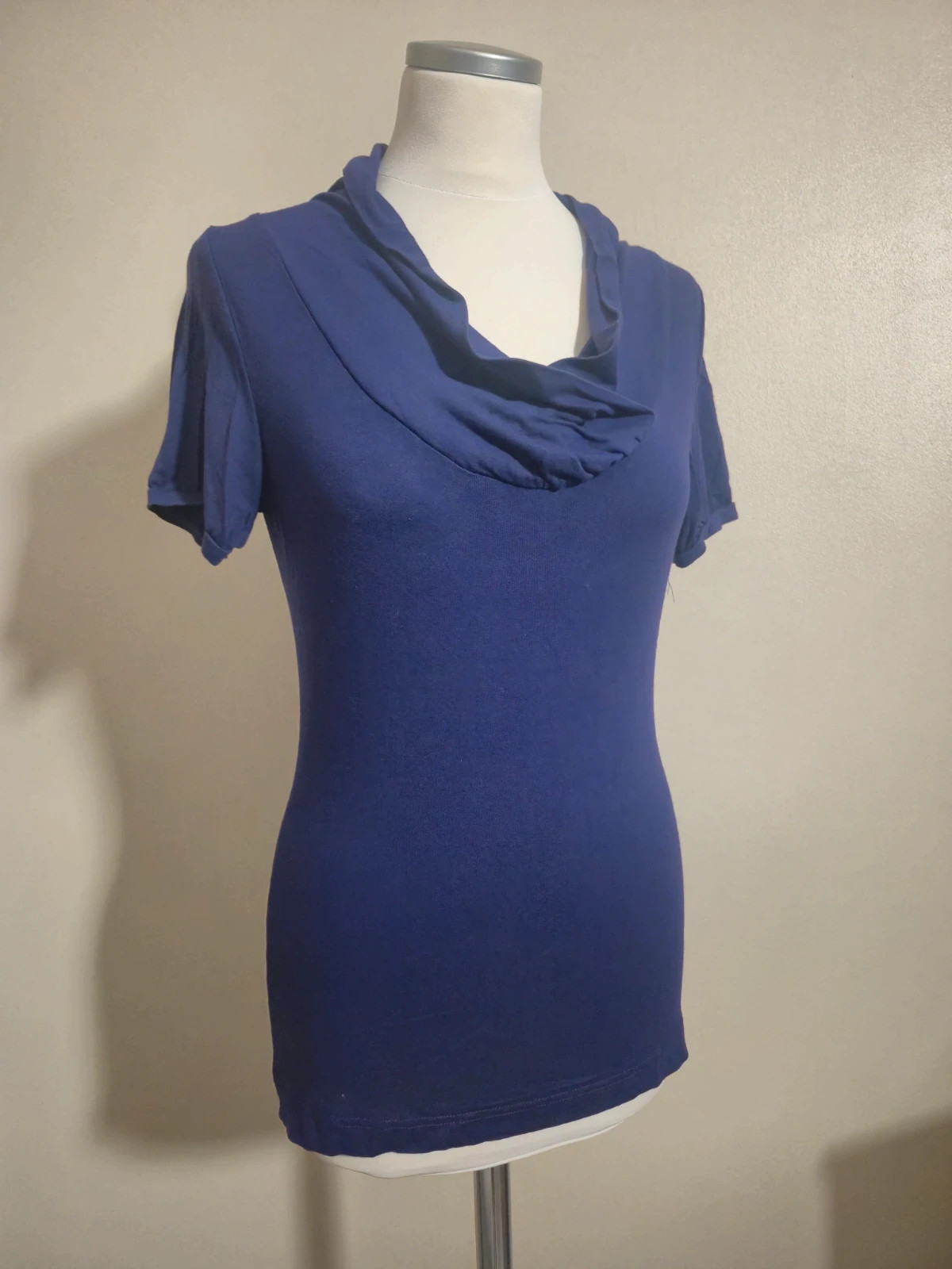 Tshirt violet H&M col drapé cache coeur manches courtes taille S