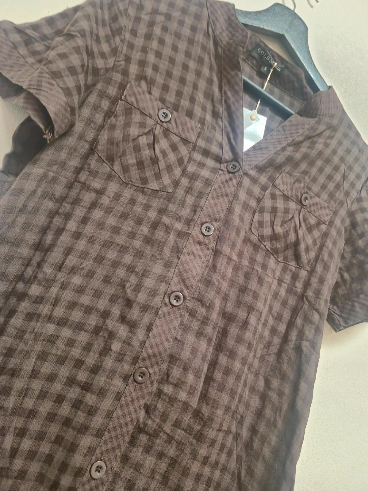 Chemise marron manches courtes Gold Mania Taille S – Vintage Dressing – taille S / 36 / 8 2