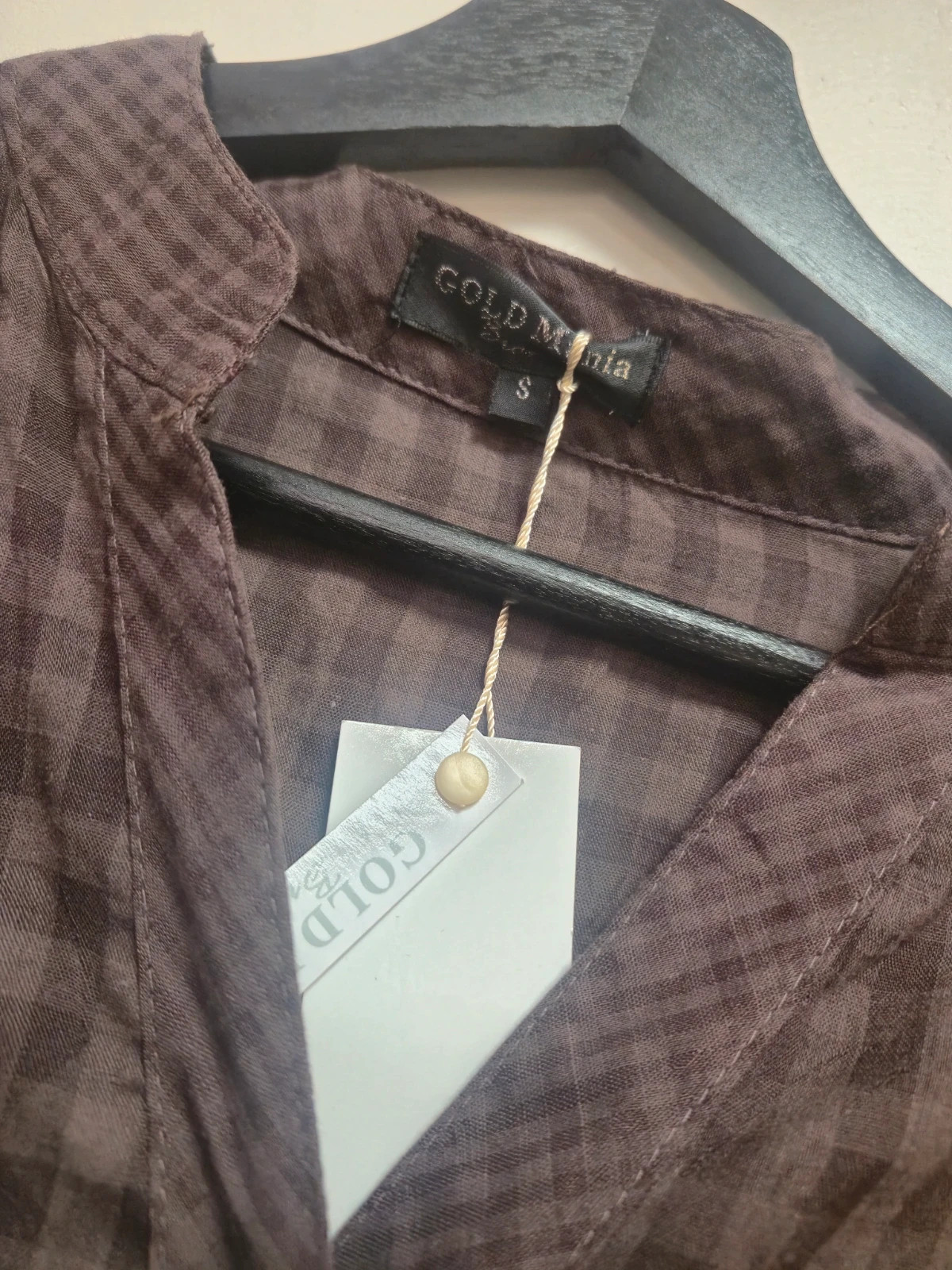 Chemise marron manches courtes Gold Mania Taille S – Vintage Dressing – taille S / 36 / 8 3