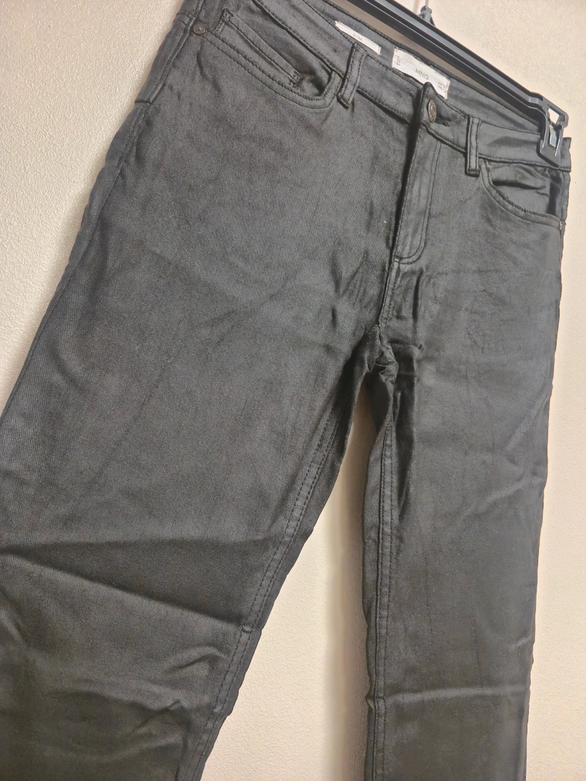 Jean slim noir enduit Mango - Taille 36 – Mango – taille S / 36 / 8 3