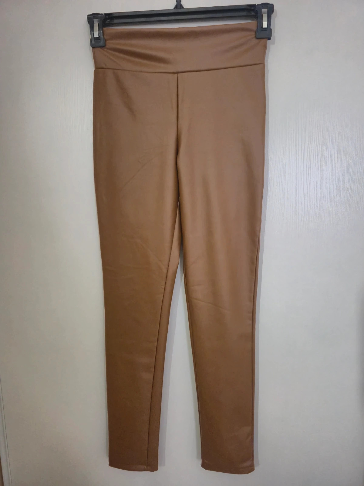 Legging camel simili cuire taille S
