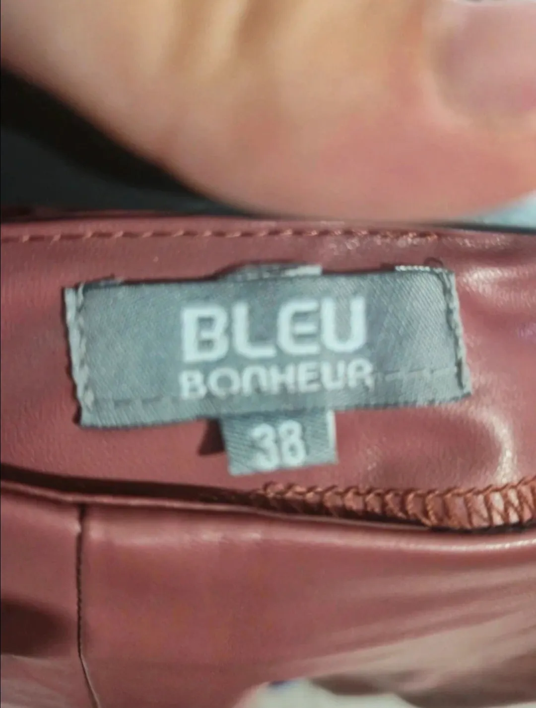 Jupe évasée effet cuir Bleu Bonheur – Bleu Bonheur – taille 38 3