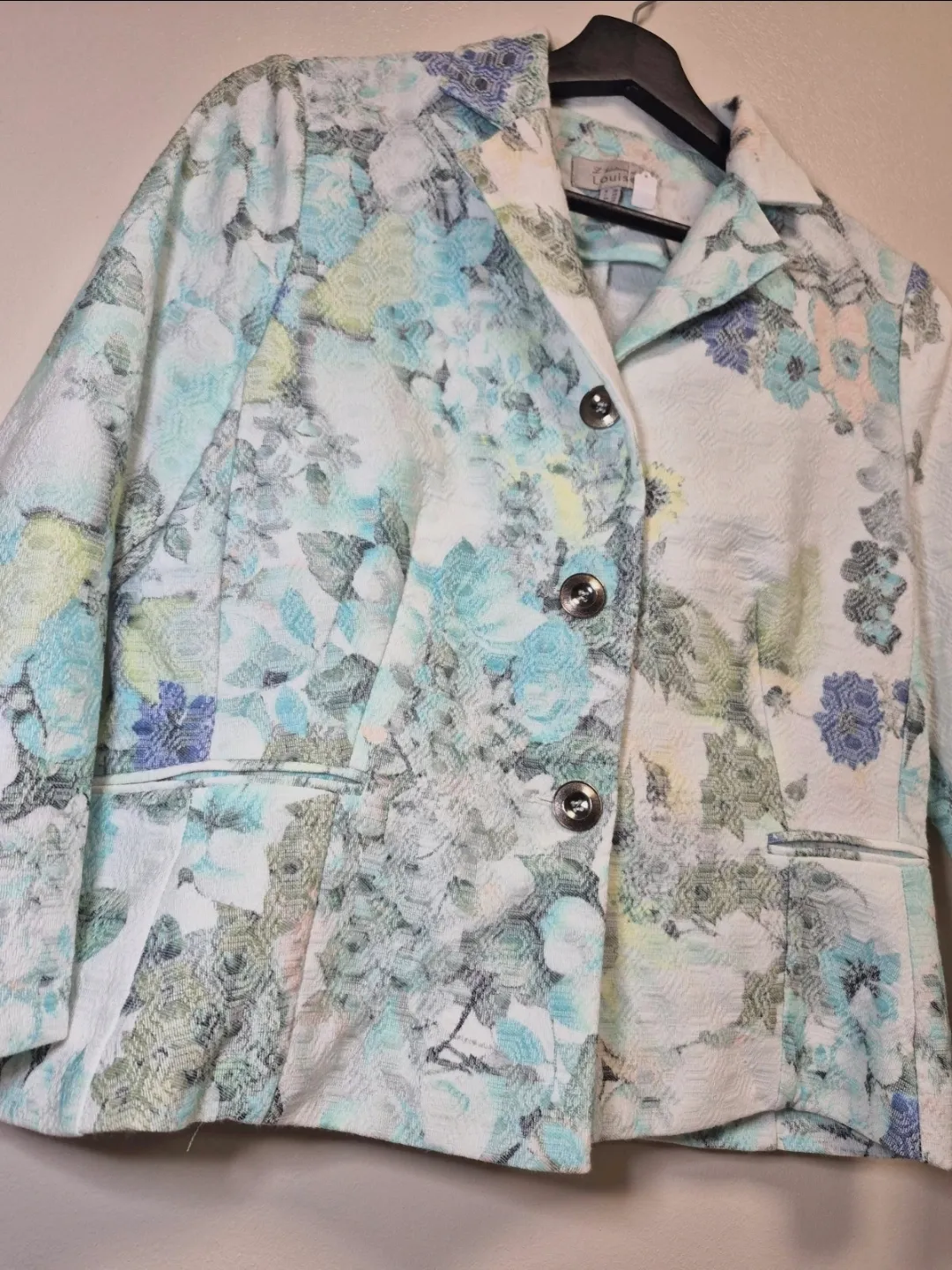 Veste blazer imprimé floral tons bleus – L'Avenir de Louise – taille L 3