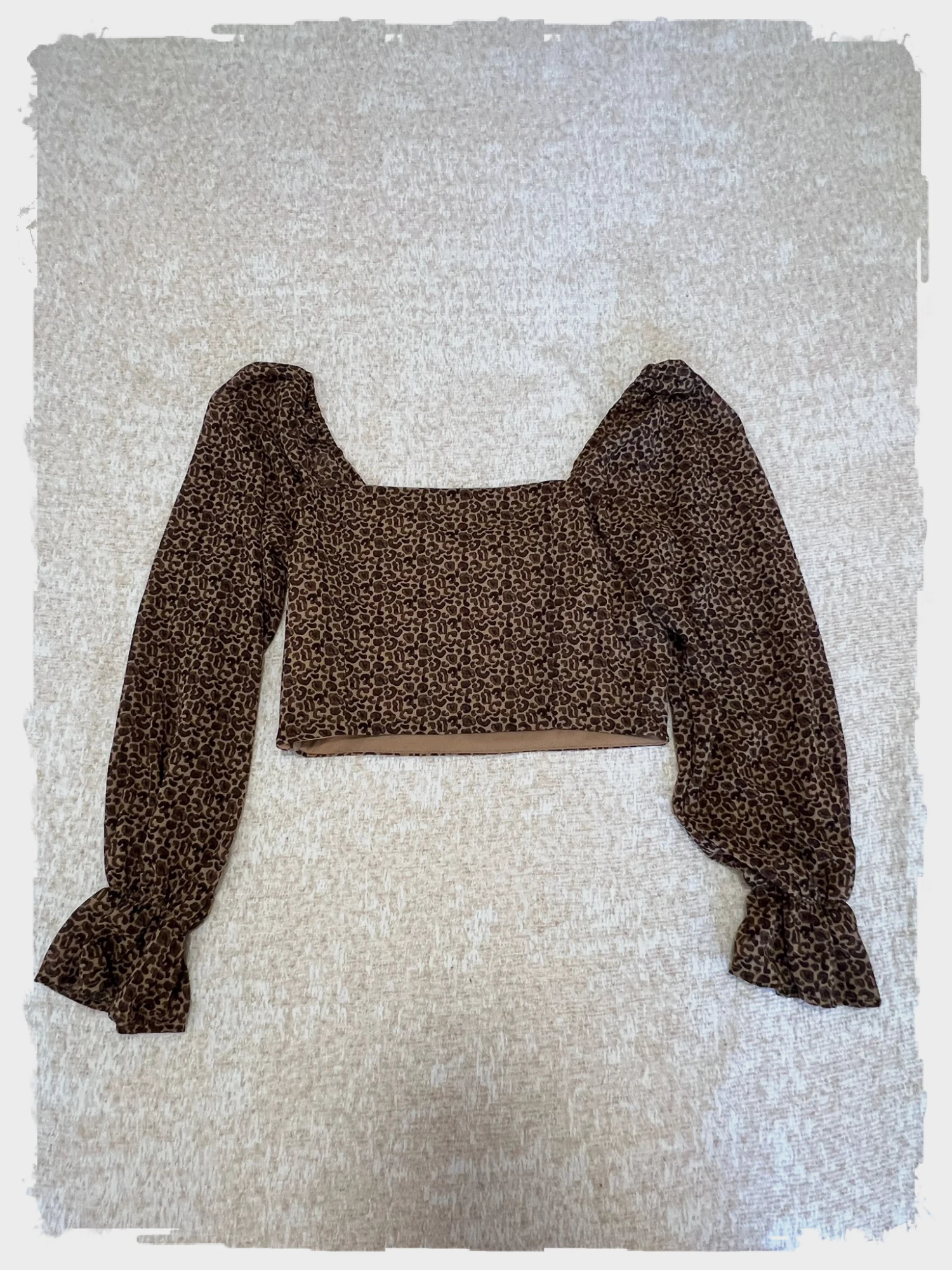 Blouse léopard manches longues marron Pamela - Taille S – Pamela – taille S
