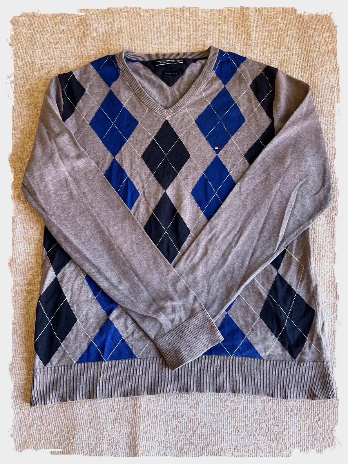 Pull col V Tommy Hilfiger à losanges Argyle – Tommy Hilfiger – taille XL 2