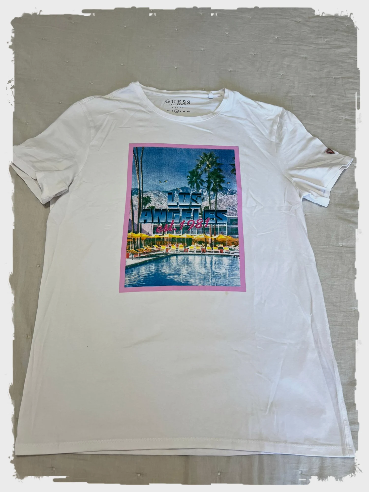 T-shirt Guess blanc imprimé Los Angeles taille M
